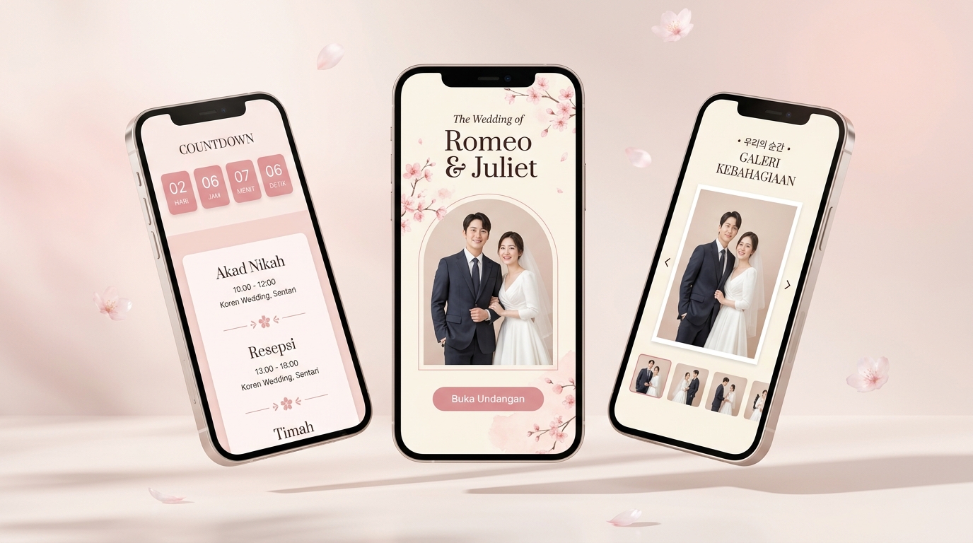 Korean Pastel Romance Mockup Smartphone 3D